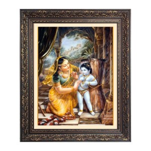 baby Krishna with Maa yoshoda Big Photo Frame - 24x28 Inches for Home & Office Decoration