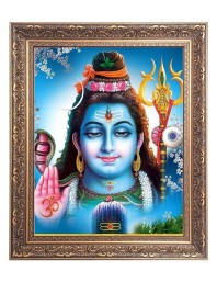 Lord Shiv Big Photo Frame - 16x20 Inches for Home & Office Decoration