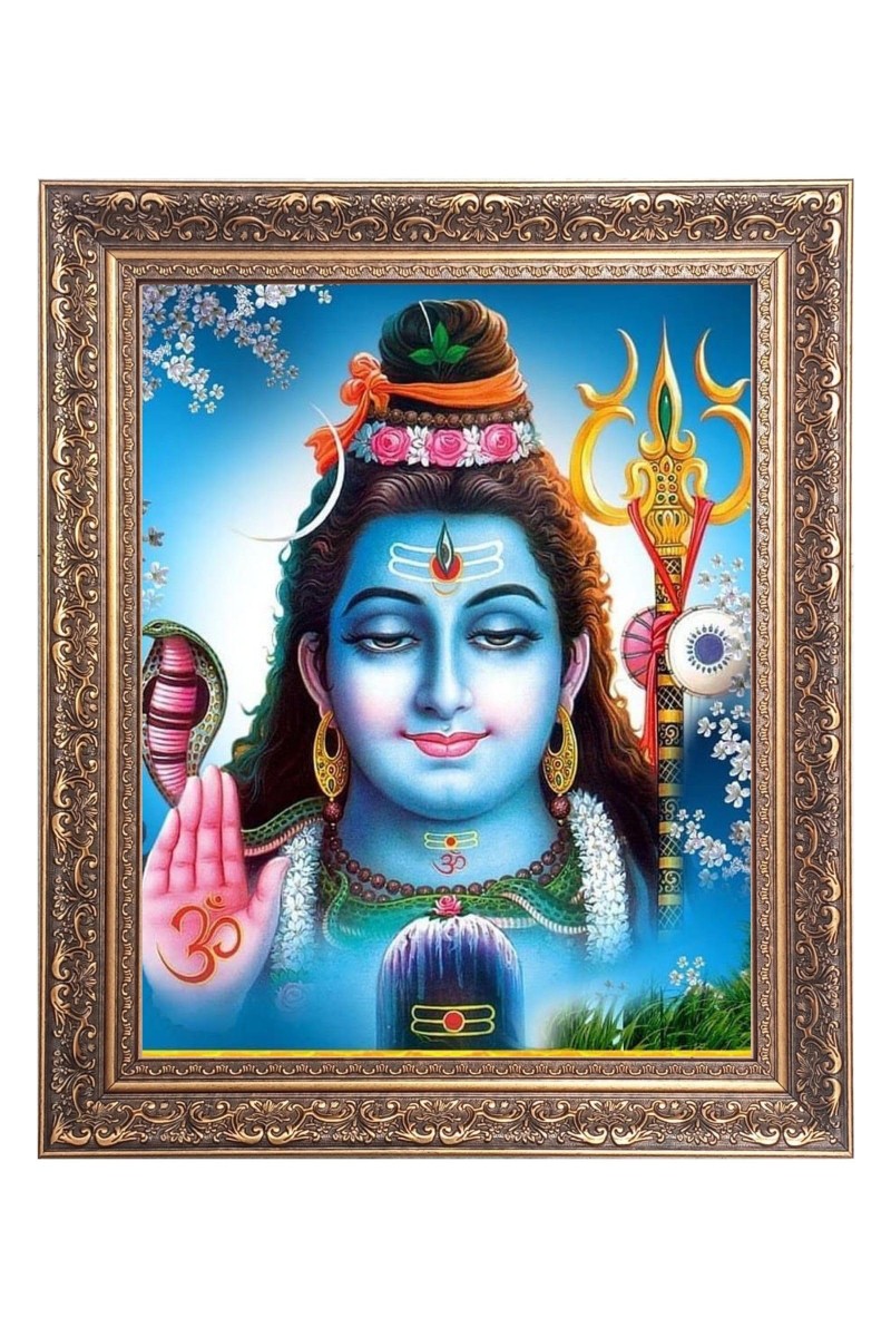 Lord Shiv Big Photo Frame - 18x22 Inches for Home & Office Decoration