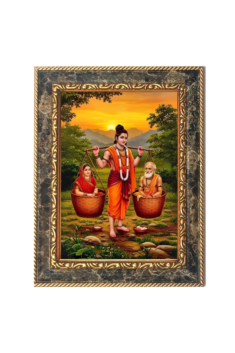 Shravan Kumar Digital Print Photo 8.7x10.7 inches (I6025) - Vibrant Religious Wall Art for Home or Office Decor.
