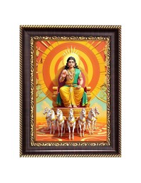 Lord surya Digital Print Photo 8.7x10.7 inches (I6003) - Vibrant Religious Wall Art for Home or Office Decor.
