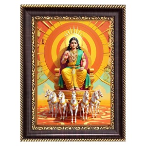 Lord surya Digital Print Photo 6.7x8.7 inches - Vibrant Religious Wall Art for Home or Office Decor.