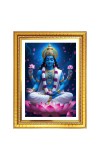 Lord Krishna Photo Frame - 10x14 Inches, Brown Wooden Frame for Home, Office & Temple Decoration