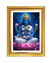 Lord Krishna Photo Frame - 10x14 Inches, Brown Wooden Frame for Home, Office & Temple Decoration