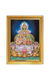 Goddess kubera lakshmi Photo Frame - 10x14 Inches, Brown Wooden Frame for Home, Office & Temple Decoration