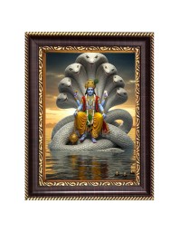 Lord Vishnu Digital Print Photo 6.7x8.7 inches - Vibrant Religious Wall Art for Home or Office Decor.
