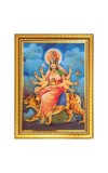 Maa Chandraghanta Photo Frame - 10x14 Inches, Brown Wooden Frame for Home, Office & Temple Decoration