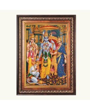Sri Ram Sita Lakshman And Hanuman Color Photo 8x12 Inch - Vibrant Religious Wall Art for Home or Office Decor.