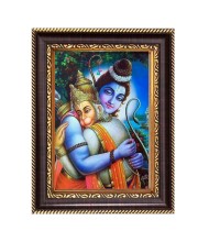 Lord Shiva and Hanuman Digital Print Photo 14.7x16.7 inches (I6063) - Vibrant Religious Wall Art for Home or Office Decor.