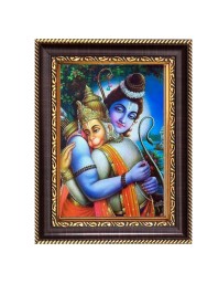 Lord Shiva and Hanuman Digital Print Photo 14.7x16.7 inches (I6063) - Vibrant Religious Wall Art for Home or Office Decor.