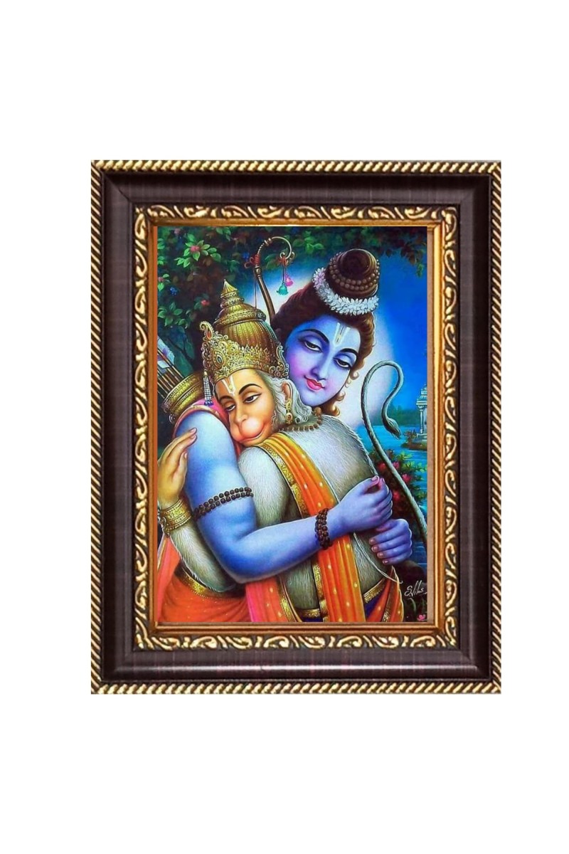 Lord Shiva and Hanuman Digital Print Photo 6.7x8.7 inches (I6063) - Vibrant Religious Wall Art for Home or Office Decor.