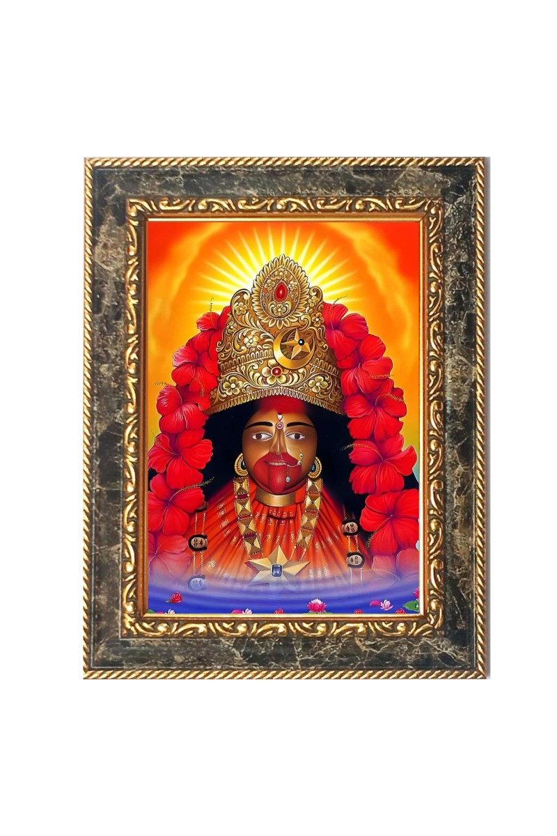 Maa Kali Digital Print Photo 6.7x8.7 inches (I6053) - Vibrant Religious Wall Art for Home or Office Decor.