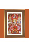 Dhana Lakshmi Photo Frame - 12x16 Inches, Brown Wooden Frame for Home, Office & Temple decoration