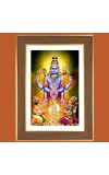 Sri Swarnakarshana Bhairava with Lakshmi Photo Frame - 12x16 Inches, Brown Wooden Frame for Home, Office & Temple decoration