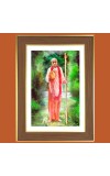 Swami Prabhupada Photo Frame - 12x16 Inches, Brown Wooden Frame for Home, Office & Temple Decoration