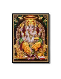 Ganesh Laminated Photo - 5x7 Inches, Divine Blessings for Home & Office and Temple Decoration