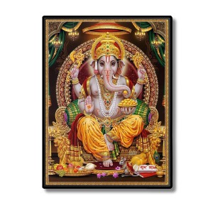 Ganesh Laminated Photo - 5x7 Inches, Divine Blessings for Home & Office and Temple Decoration