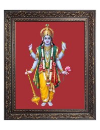 God Narayan Big Photo Frame - 16x20 Inches for Home & Office Decoration