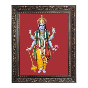 God Narayan Big Photo Frame - 22x26 Inches for Home & Office Decoration