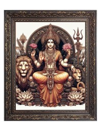 Goddess Durga Big Photo Frame - 20x24 Inches for Home & Office Decoration