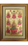 Ashtalakshmi Golden Photo 11.5x15.5 Inches Perfect for Home, Office & Temple Decoration