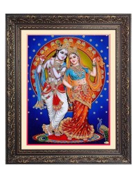 Sri Radha and Sri Krishna Big Photo Frame - 24x28 Inches for Home & Office Decoration