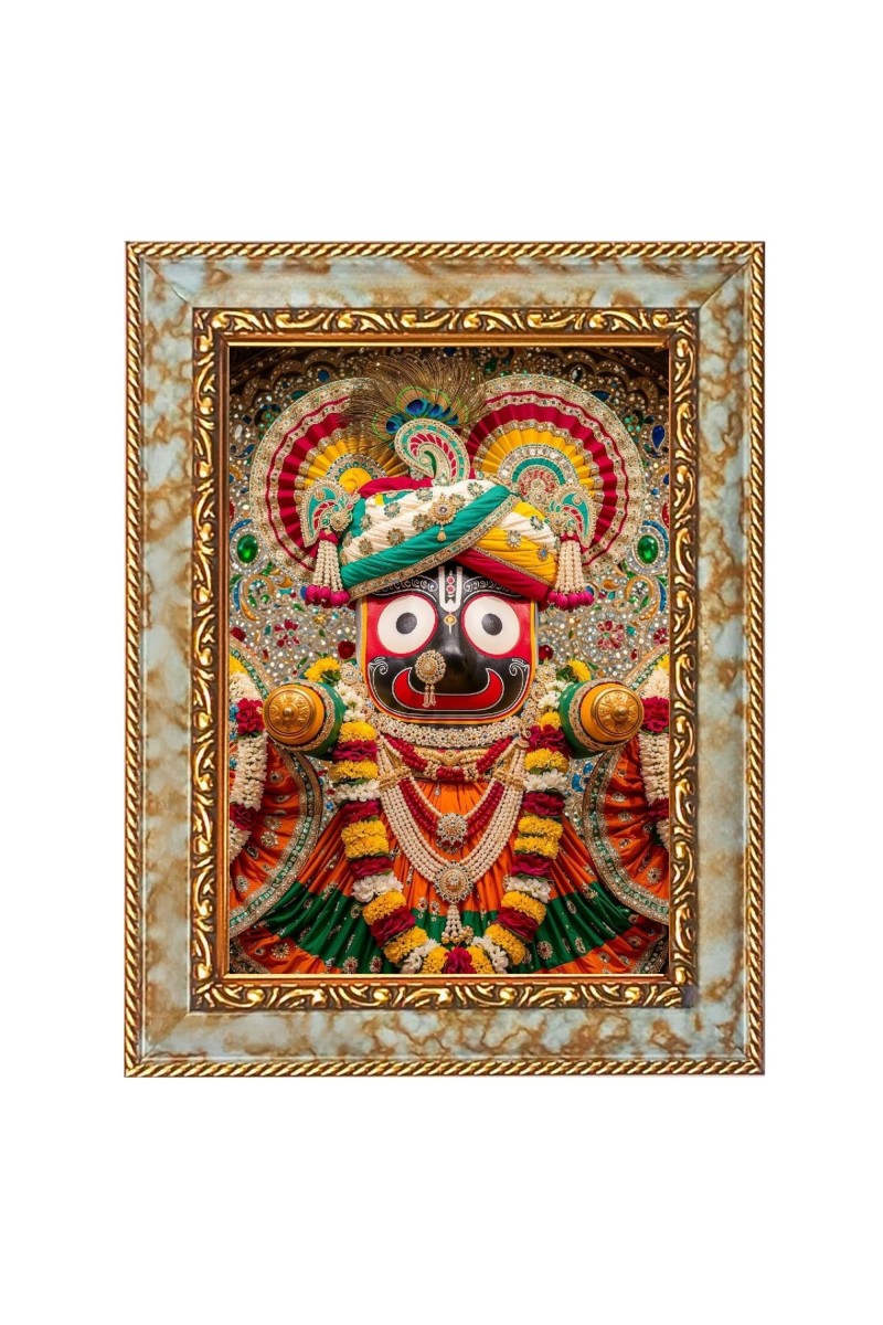 Jai Jagannath Digital Print Photo 10.7x12.7 inches (I6036) - Vibrant Religious Wall Art for Home or Office Decor.