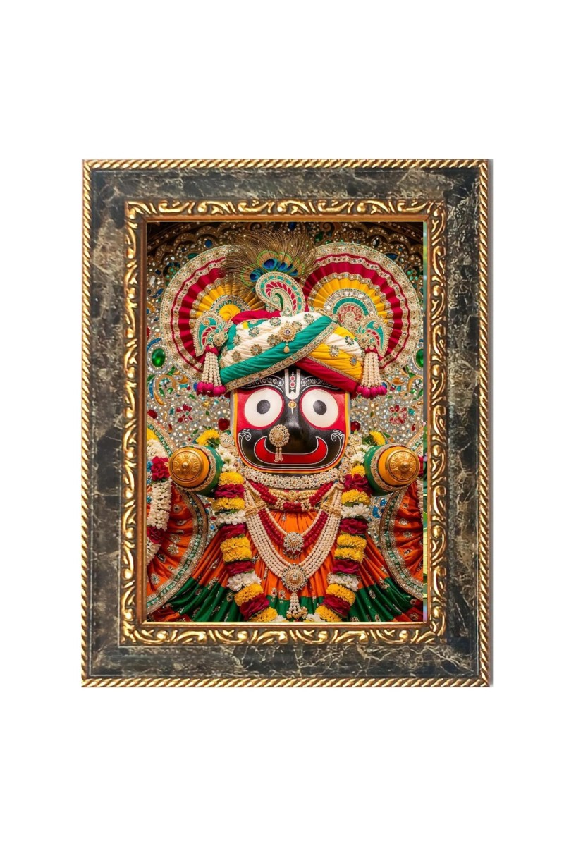 Jai Jagannath Digital Print Photo 10.7x12.7 inches (I6037) - Vibrant Religious Wall Art for Home or Office Decor.
