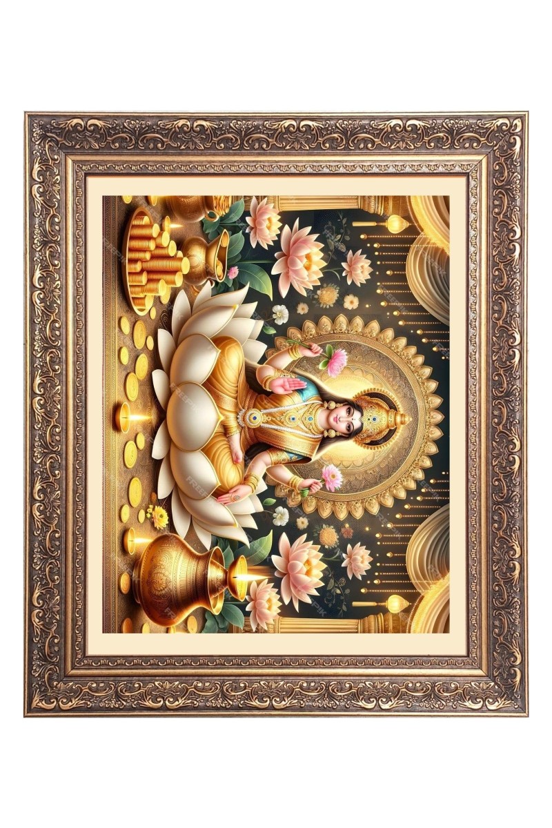 Maa Lakshmi (Laxmi) Big Photo Frame - 16x20 Inches for Home & Office Decoration