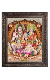 Lord Shiv Maa Parbati Family Big Photo Frame - 20x24 Inches for Home & Office Decoration
