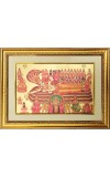 Lord Vishnu and Goddess Lakshmi Golden Photo 11.5x15.5 Inches Perfect for Home, Office & Temple Decoration