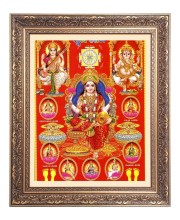 Mata Lakshmi (Laxmi) Big Photo Frame - 16x20 Inches for Home & Office Decoration