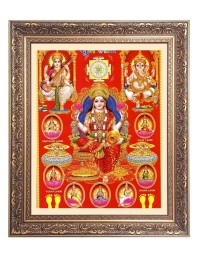 Mata Lakshmi (Laxmi) Big Photo Frame - 16x20 Inches for Home & Office Decoration