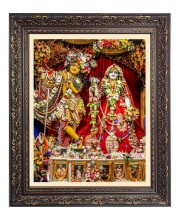 Sri radha and Sri Krishna Big Photo Frame - 16x20 Inches for Home & Office Decoration