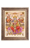 Mata Lakshmi (Laxmi), Sri Ganesh and Maa Saraswathi Big Photo Frame - 20x24 Inches for Home & Office Decoration