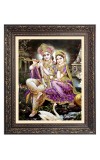 Sri Krishna and Sri Radha Big Photo Frame - 16x20 Inches for Home & Office Decoration