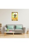 Liitle Baby Krishna Golden Photo Frame - 10x14 Inches | Elegant Wooden Frame For Home, Office & Temple Decoration | Spiritual Wall & Table Decor and Gift Item