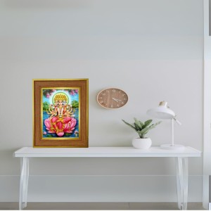 Panchmukhi Lakhsmi Photo Frame 18x22 Inches-Brown Wooden Frame For Home, Office & Temple Decoration And Gifting (F6414)