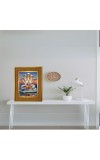Lord Vishnu Photo Frame 14x18 Inches-Brown Wooden Frame For Home, Office & Temple Decoration And Gifting (F6237)