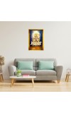 Surya Dev Golden Photo Frame - 10x14 Inches | Elegant Wooden Frame For Home, Office & Temple Decoration | Spiritual Wall & Table Decor And Gift Item (F9918)