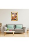 Lord Krishna And Arjun Golden Photo Frame - 16x20 Inches | Elegant Wooden Frame For Home, Office & Temple Decoration | Spiritual Wall & Table Decor And Gift Item (F9889)