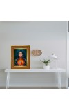 Lord Hanuman Photo Frame 16x20 Inches-Brown Wooden Frame For Home, Office & Temple Decoration And Gifting (F6232)