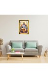 Lord Vishnu Golden Photo Frame - 16x20 Inches | Elegant Wooden Frame For Home, Office & Temple Decoration | Spiritual Wall & Table Decor And Gift Item (F9888)