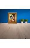 Yashoda And Bal Krishna Photo Frame 10x14 Inches-Brown Wooden Frame For Home, Office & Temple Decoration And Gifting (F6363)