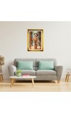 Little Krishna Golden Photo Frame - 10x14 Inches | Elegant Wooden Frame For Home, Office & Temple Decoration | Spiritual Wall & Table Decor and Gift Item