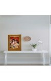Parvati Mahadev Photo Frame 10x14 Inches-Brown Wooden Frame For Home, Office & Temple Decoration And Gifting (F6246)