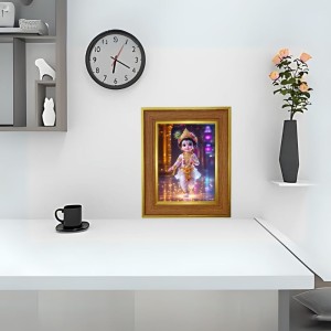 Divine Little Krishna Photo Frame 14x18 Inches-Brown Wooden Frame For Home, Office & Temple Decoration And Gifting (F6387) Divine Little Krishna Photo Frame 14x18 Inches-Brown Wooden Frame For Home, Office & Temple Decoration And Gifting (F6387)