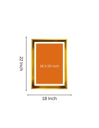 Shirdi Sai Baba Golden Photo Frame - 18x22 Inches | Elegant Wooden Frame For Home, Office & Temple Decoration | Spiritual Wall & Table Decor And Gift Item (F9765)