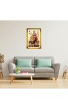 Mata Durga Golden Photo Frame - 10x14 Inches | Elegant Wooden Frame For Home, Office & Temple Decoration | Spiritual Wall & Table Decor and Gift Item