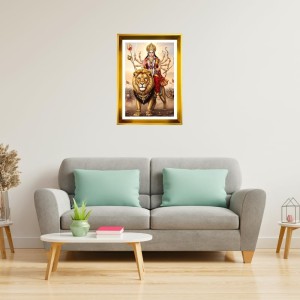 Mata Durga Golden Photo Frame - 16x20 Inches | Elegant Wooden Frame For Home, Office & Temple Decoration | Spiritual Wall & Table Decor And Gift Item (F9829) Mata Durga Golden Photo Frame - 16x20 Inches | Elegant Wooden Frame For Home, Office & Temple Decoration | Spiritual Wall & Table Decor And Gift Item (F9829)